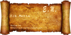 Eck Metta névjegykártya